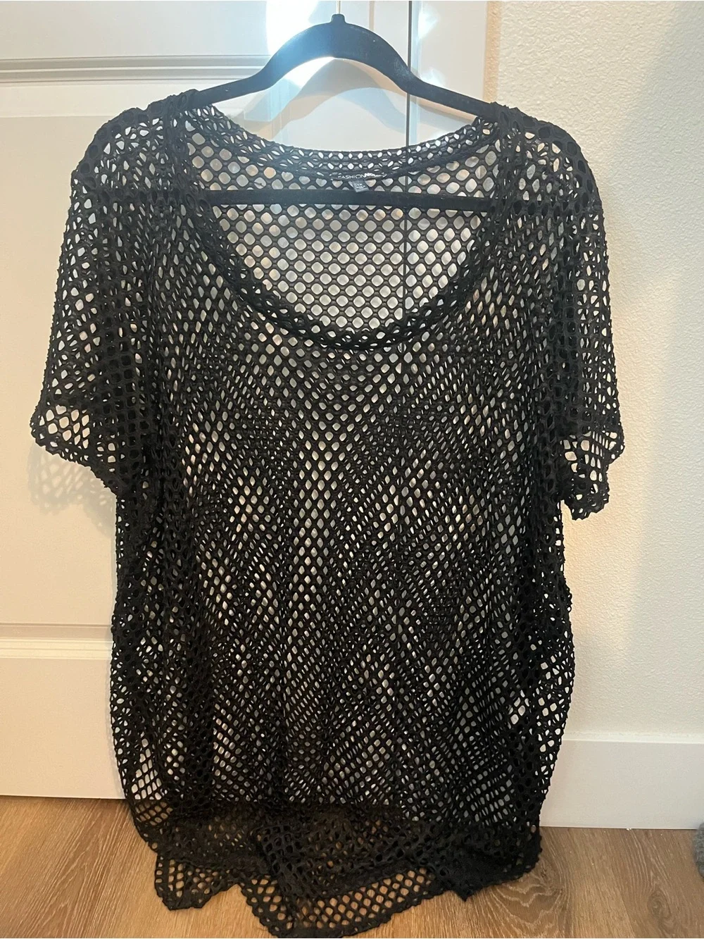 Black Crochet Swim Cover-Up Top - Women